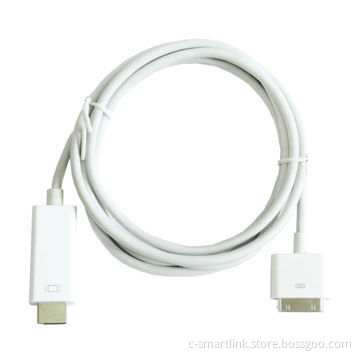 1.8m HDMI® Male Cable for iPhone 4 and 4S, iPad 2, iPad, Transmits Both Video and Audio to HDTV
